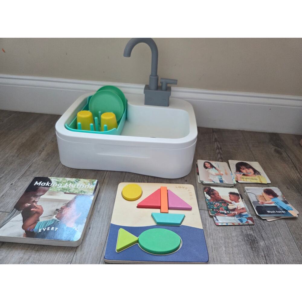 Lovevery Montessori Toddler Learning Toy Bundle Play Sink Puzzle Board Book - Picture 7 of 7
